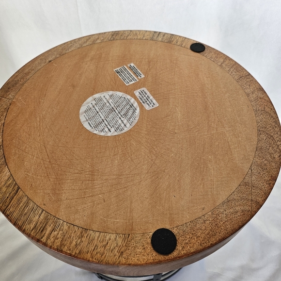 Large Indoor/Outdoor Rustic Wood & Metal Candle Holder Industrial Farmhouse - Picture 5 of 11